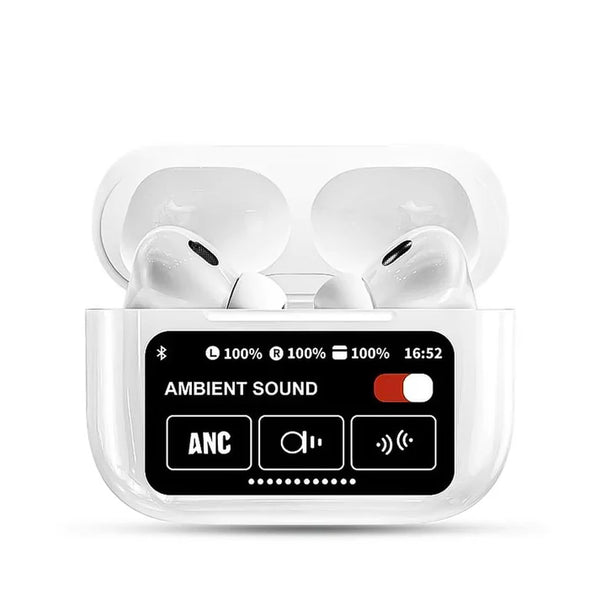 Smart Wireless Earbuds with Interactive Display Case