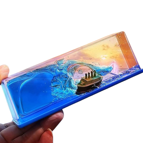 Car Interior Dashboard Decoration Items,Moving Titanic Liquid Wave Cruise Ship.