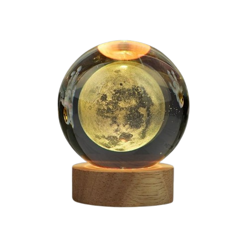 3d Galaxy Space Crystal Ball Night Light With Stand.