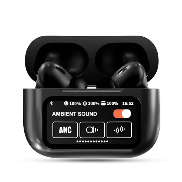 Smart Wireless Earbuds with Interactive Display Case