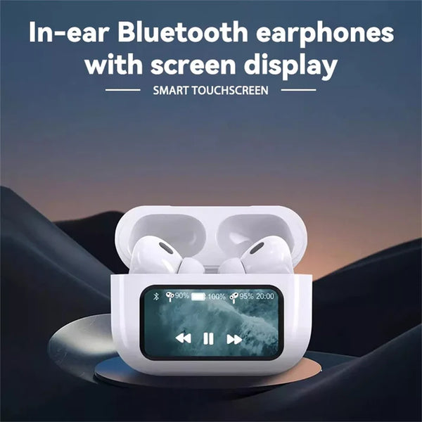 Smart Wireless Earbuds with Interactive Display Case